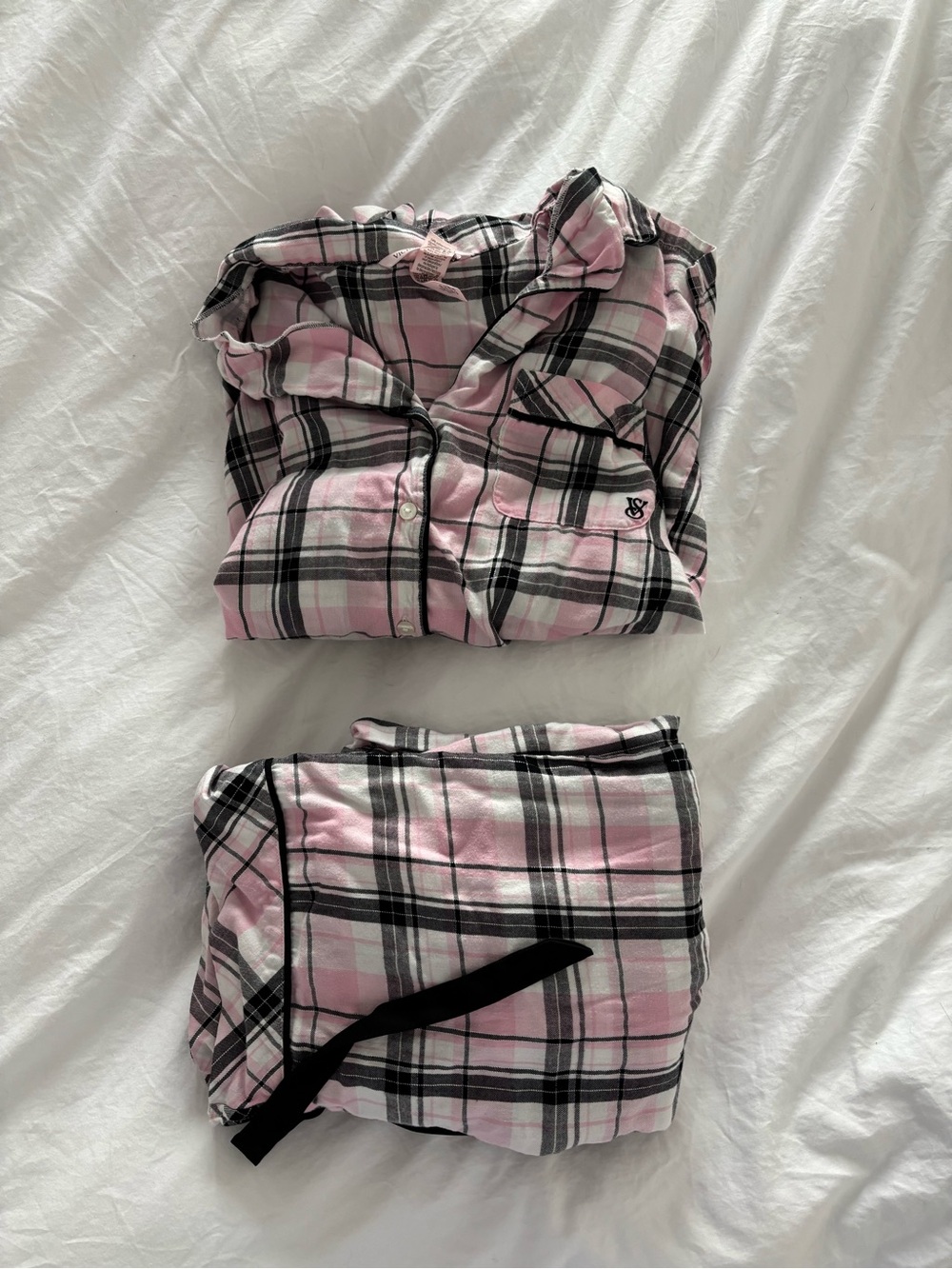 Victoria's Secret Flannel Long Pajama Set S Long